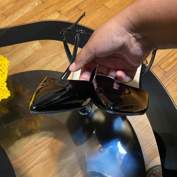 Nine West Glossy Black Strappy Heels - Picture 5 of 6